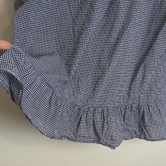 Colorful Embroidered Lightweight Black and White Checkered Top Women's Size L - Picture 8 of 9